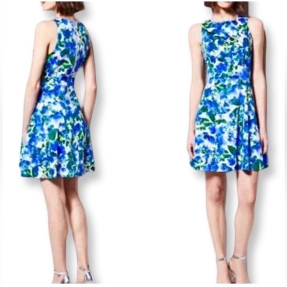 MILLY Capri Floral Sleeveless Dress Cotton Fit And Flare Women’s Size 10 - Picture 12 of 12